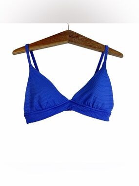 Aerie Jacquard Crossover Triangle Bikini Top Size L Beach Coastal Padded